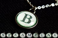 Steampunk Typwriter Key Letter B Pendant