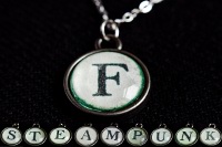 Steampunk Typwriter Key Letter F Pendant