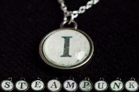 Steampunk Typwriter Key Letter I Pendant