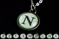 Steampunk Typwriter Key Letter M Pendant