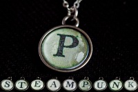 Steampunk Typwriter Key Letter P Pendant