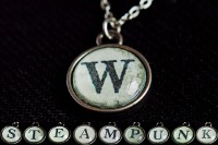 Steampunk Typwriter Key Letter W Pendant